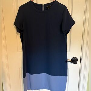 Adrienne Vittadini Navy Light Blue Corblock Dress Women’s Size 10
